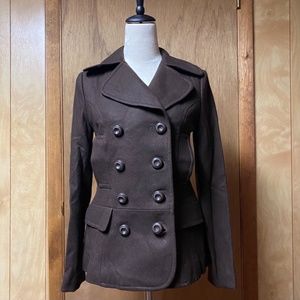 NWT Tulle Brown Peacoat - Size XS
